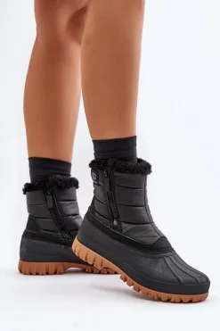 Śniegowce Damskie Ocieplane Futerkiem Na Zamek Lee Cooper LCJ-24-44-2866 Czarne