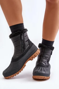 Śniegowce Damskie Ocieplane Futerkiem Na Zamek Lee Cooper LCJ-24-44-2866 Czarne