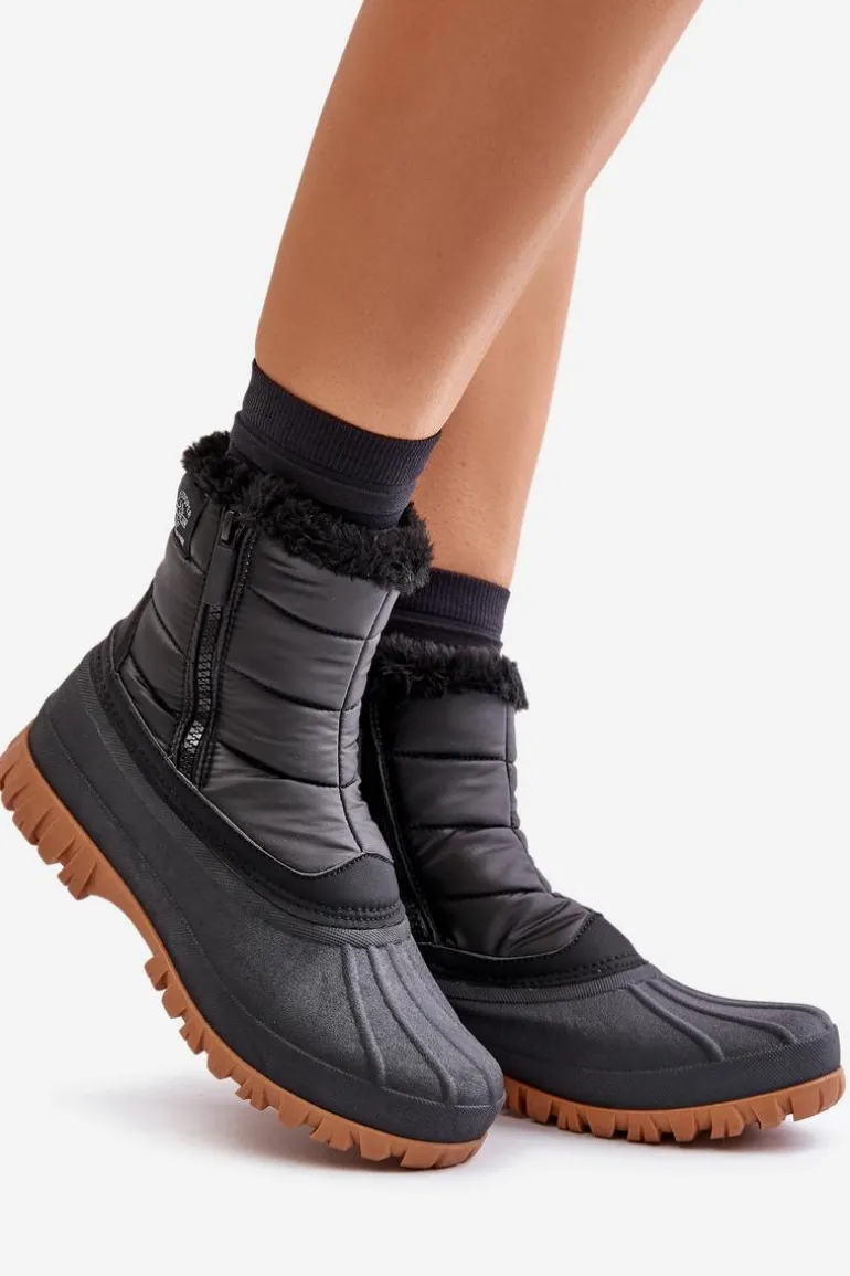 Śniegowce Damskie Ocieplane Futerkiem Na Zamek Lee Cooper LCJ-24-44-2866 Czarne