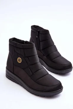 Śniegowce Damskie Ocieplane Czarne Helis