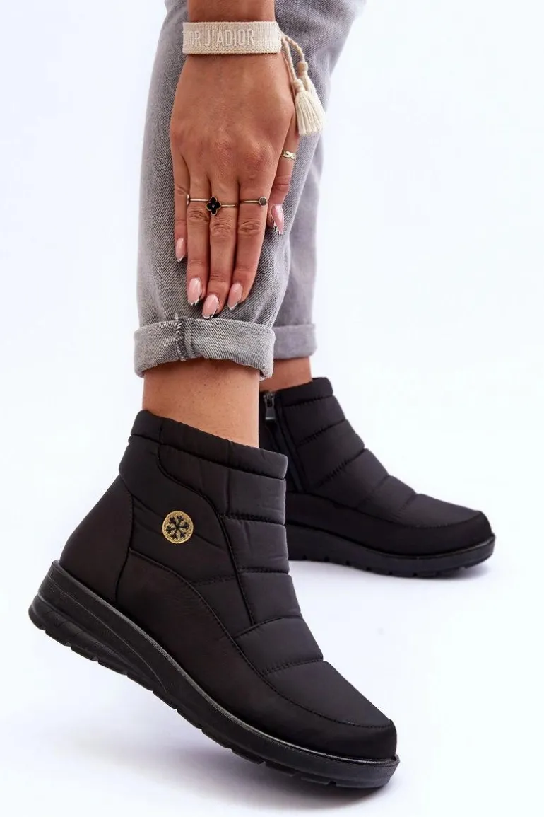 Śniegowce Damskie Ocieplane Czarne Helis