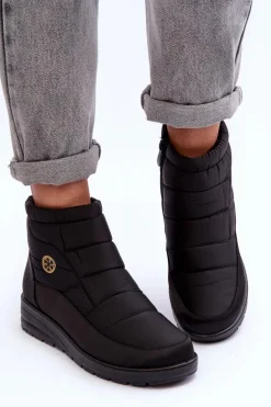 Śniegowce Damskie Ocieplane Czarne Helis