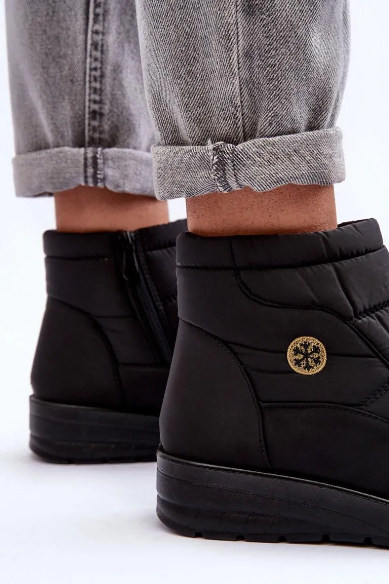 Śniegowce Damskie Ocieplane Czarne Helis