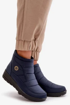 Śniegowce Damskie Ocieplane Granatowe Helis