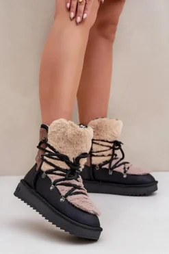 Śniegowce Damskie Z Futerkiem D.Franklin DFSH370012 Czarne