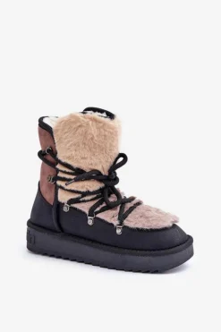 Śniegowce Damskie Z Futerkiem D.Franklin DFSH370012 Czarne