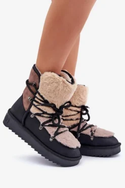 Śniegowce Damskie Z Futerkiem D.Franklin DFSH370012 Czarne