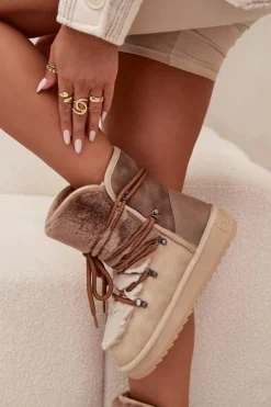 Śniegowce Damskie Z Futerkiem D.Franklin DFSH370012 Beżowe