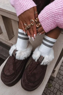 Śniegowce Damskie Z Futerkiem Na Platformie Czekoladowe Rosmira