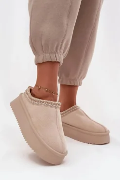 Śniegowce Damskie Z Haftem Jasnobeżowe Pristina