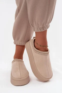 Śniegowce Damskie Z Haftem Jasnobeżowe Pristina