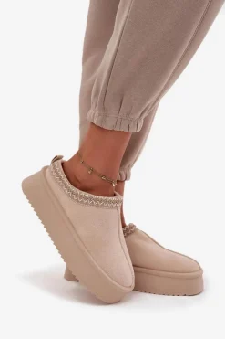 Śniegowce Damskie Z Haftem Jasnobeżowe Pristina