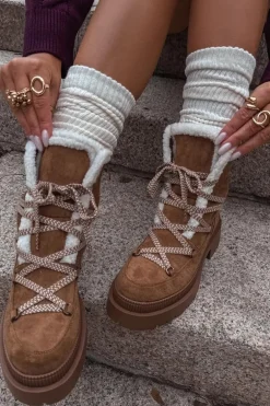 Śniegowce Damskie Z Kożuszkiem Camel Irmara