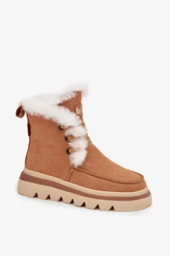 Śniegowce Damskie Z Naturalnego Zamszu Lee Cooper LCJ-25-01-3738 Camel