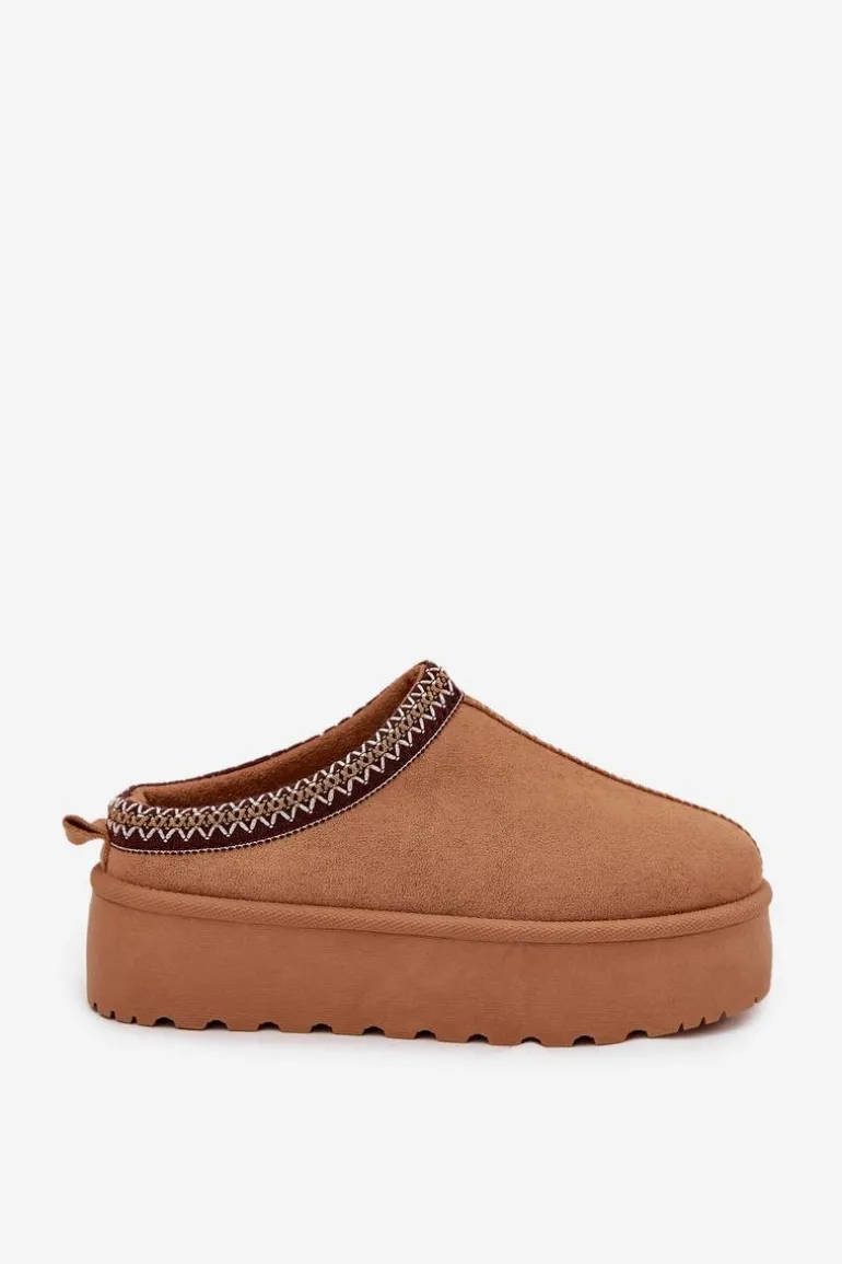 Śniegowce Damskie Z Ozdobnym Haftem Camel Jenira