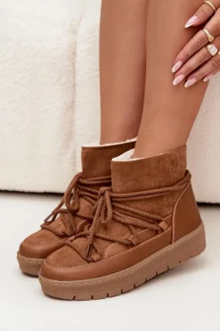Śniegowce Damskie Z Wiązaniem Camel Rebekah