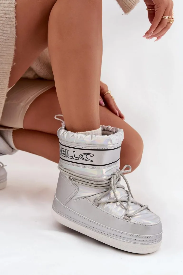 Śniegowce Damskie Z Wiązaniem O'NEILL LISA WOMEN HIGH 90253012.99S Srebrne