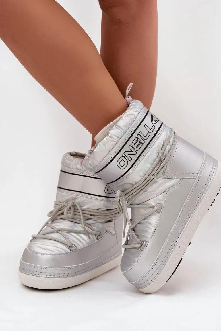 Śniegowce Damskie Z Wiązaniem O'NEILL LISA WOMEN HIGH 90253012.99S Srebrne