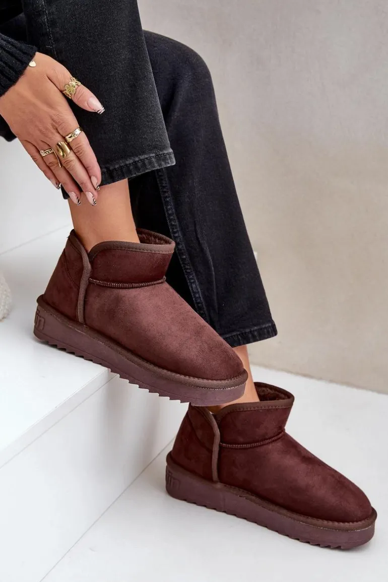 Śniegowce Na Platformie Damskie D.Franklin DFSH370010 Czekoladowe