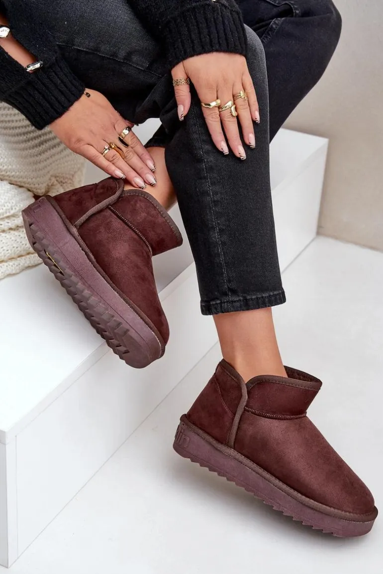 Śniegowce Na Platformie Damskie D.Franklin DFSH370010 Czekoladowe