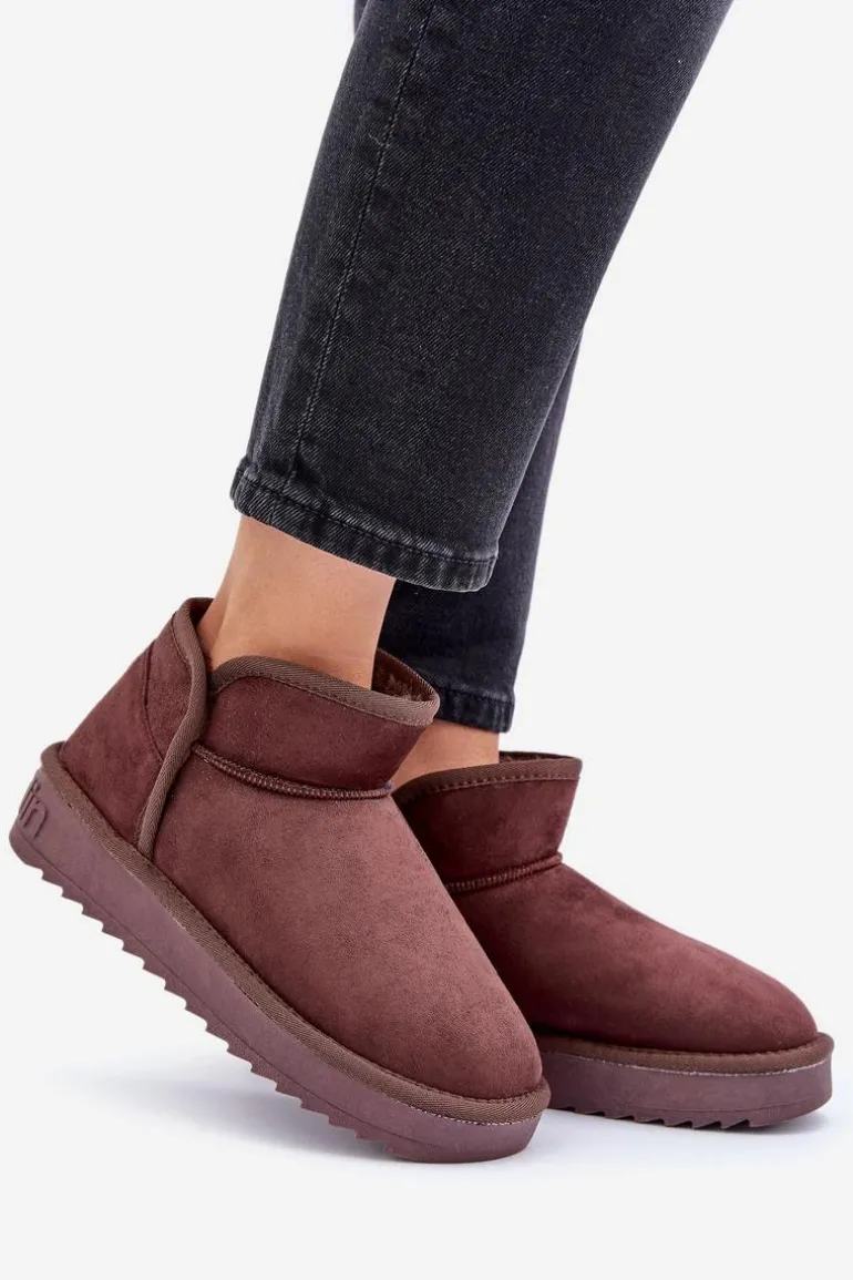 Śniegowce Na Platformie Damskie D.Franklin DFSH370010 Czekoladowe