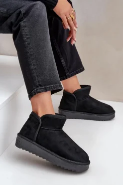 Śniegowce Na Platformie Damskie D.Franklin DFSH370010 Czarne