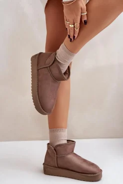 Śniegowce Na Platformie Damskie D.Franklin DFSH370010 Taupe