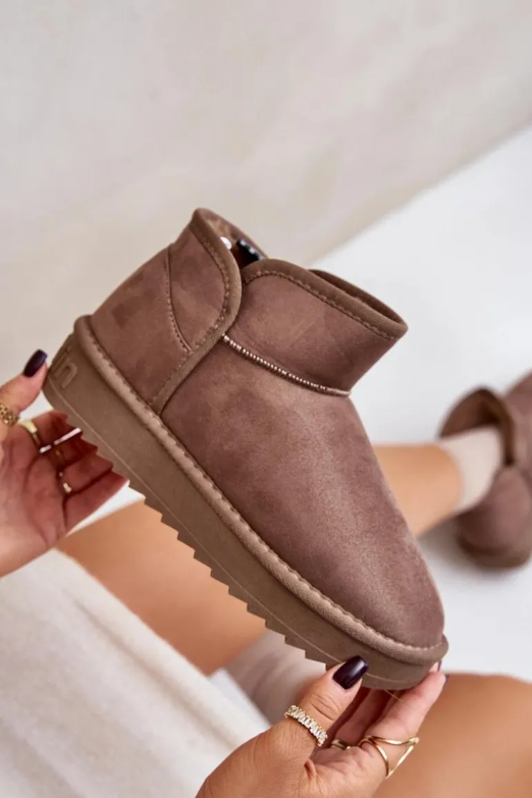 Śniegowce Na Platformie Damskie D.Franklin DFSH370010 Taupe