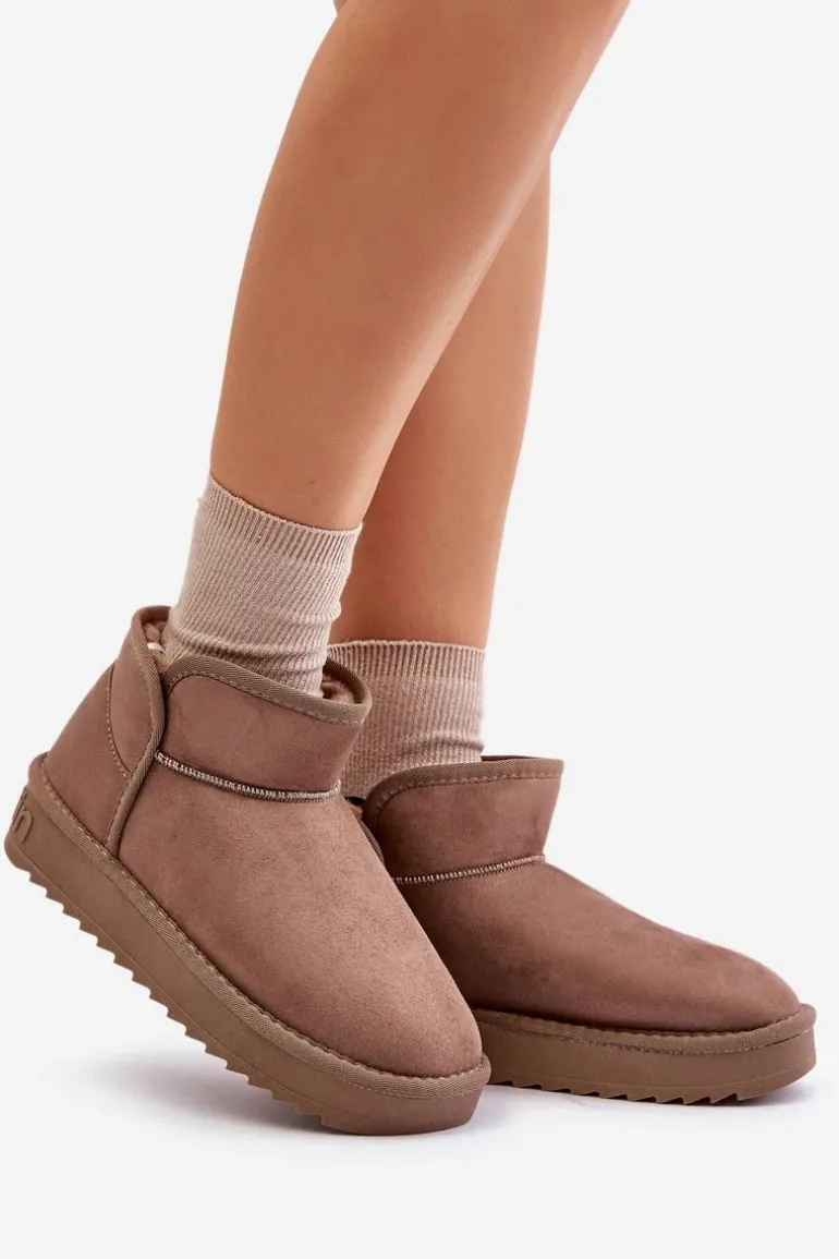 Śniegowce Na Platformie Damskie D.Franklin DFSH370010 Taupe