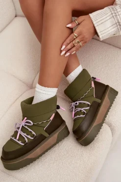 Śniegowce Na Platformie D.Franklin DFSH371015 Khaki