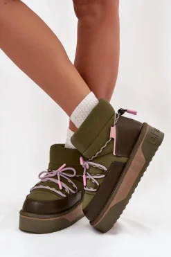 Śniegowce Na Platformie D.Franklin DFSH371015 Khaki