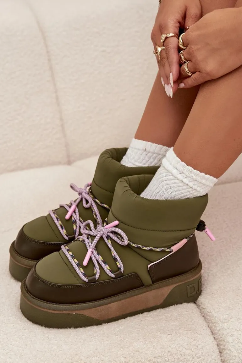 Śniegowce Na Platformie D.Franklin DFSH371015 Khaki