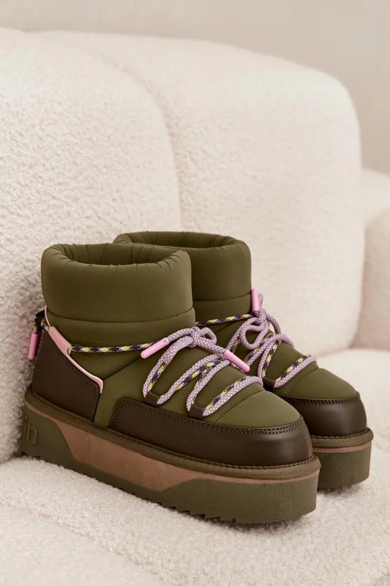 Śniegowce Na Platformie D.Franklin DFSH371015 Khaki