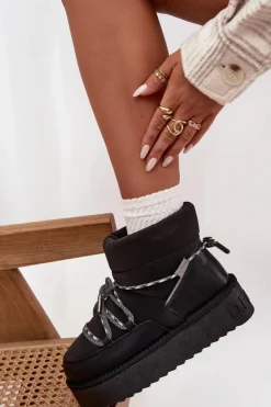 Śniegowce Na Platformie D.Franklin DFSH371015 Czarne