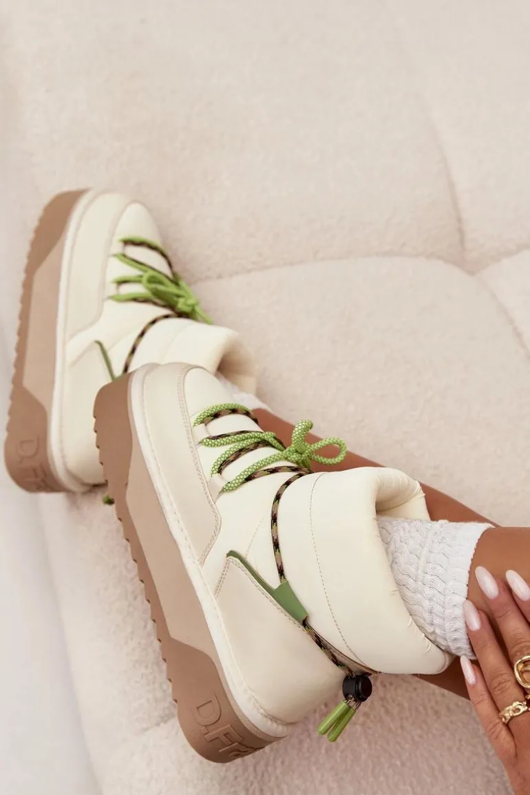 Śniegowce Na Platformie D.Franklin DFSH371015 Jasnobeżowe