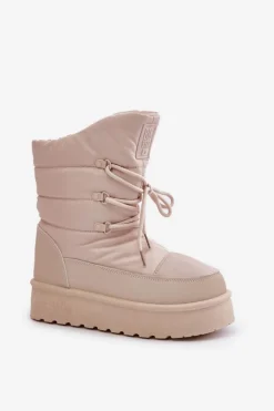 Śniegowce Na Platformie Na Zamek Big Star OO274885 Beżowe