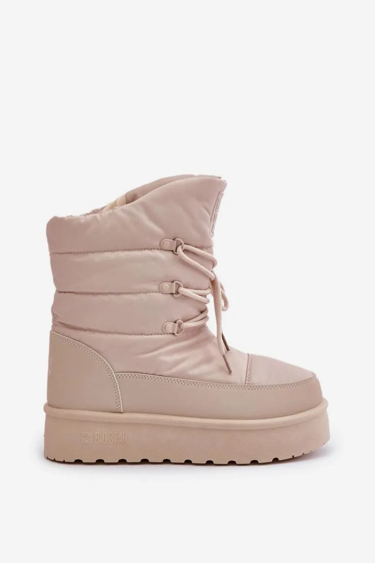 Śniegowce Na Platformie Na Zamek Big Star OO274885 Beżowe