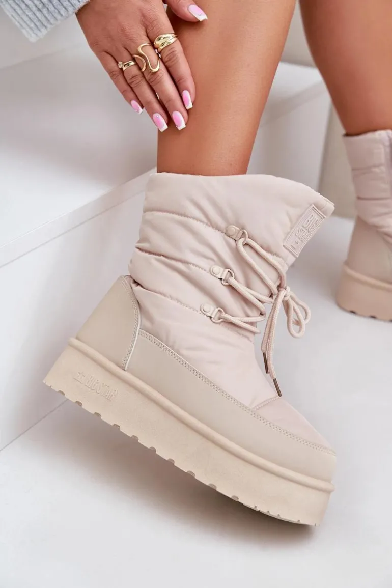 Śniegowce Na Platformie Na Zamek Big Star OO274885 Beżowe