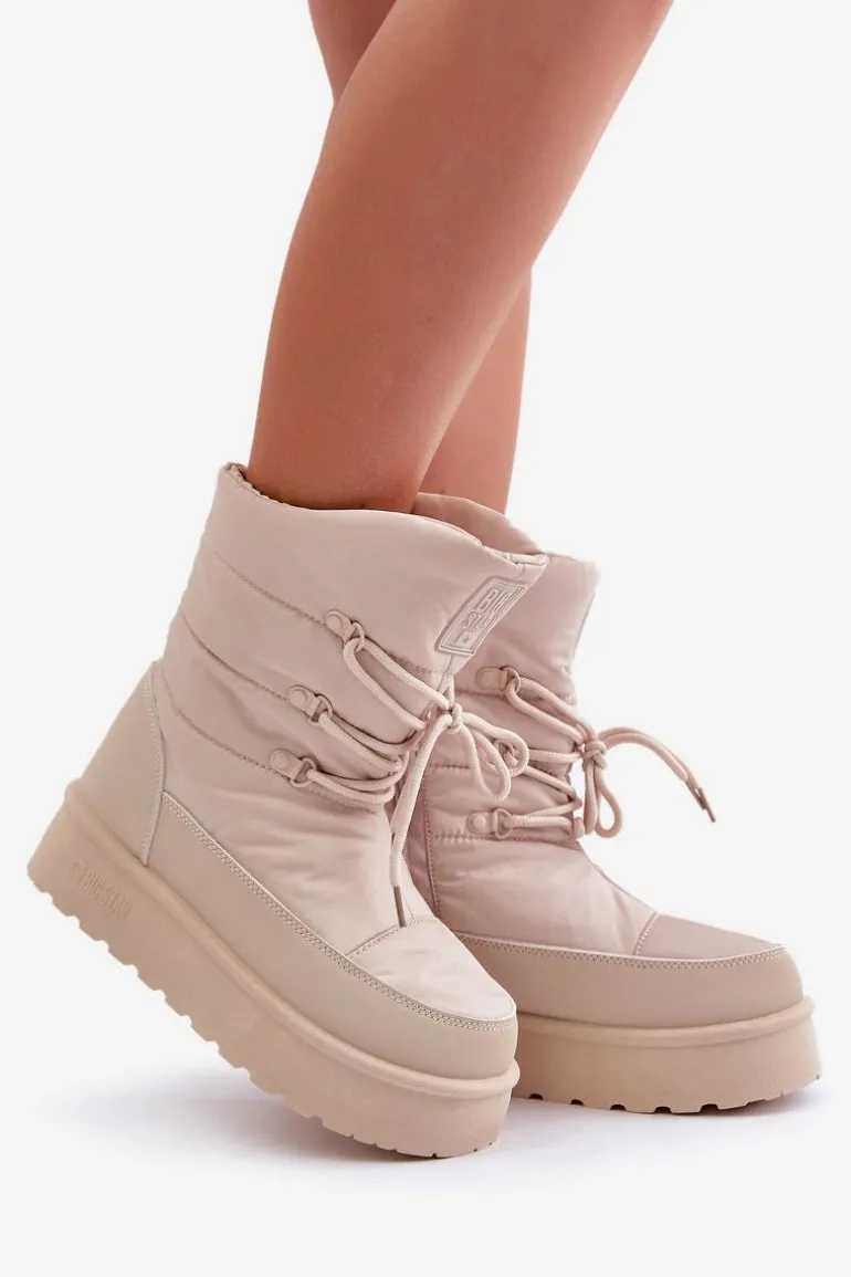 Śniegowce Na Platformie Na Zamek Big Star OO274885 Beżowe