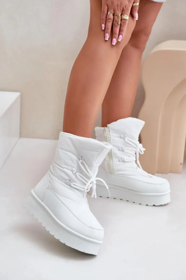 Śniegowce Na Platformie Na Zamek Big Star OO274886 Białe