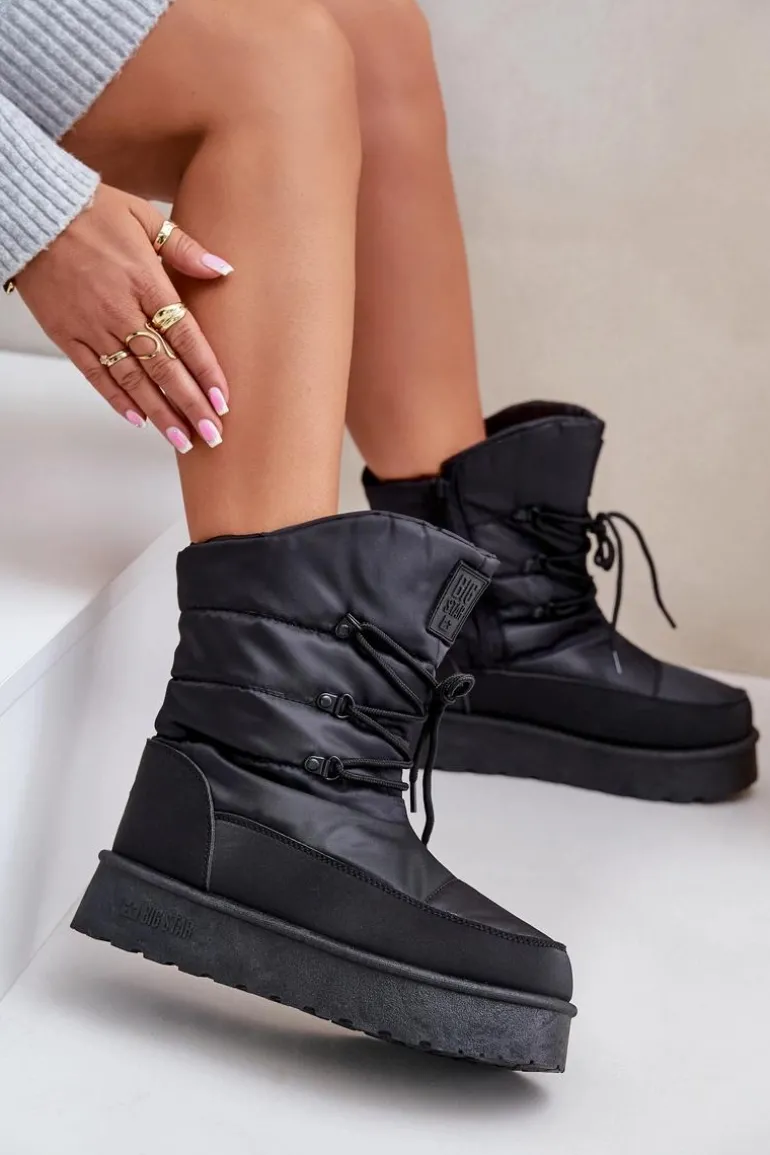 Śniegowce Na Platformie Na Zamek Big Star OO274884 Czarne