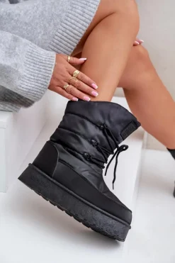 Śniegowce Na Platformie Na Zamek Big Star OO274884 Czarne