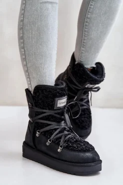 Śniegowce Na Platformie Wegańskie D.Franklin DFSH370004 Czarne