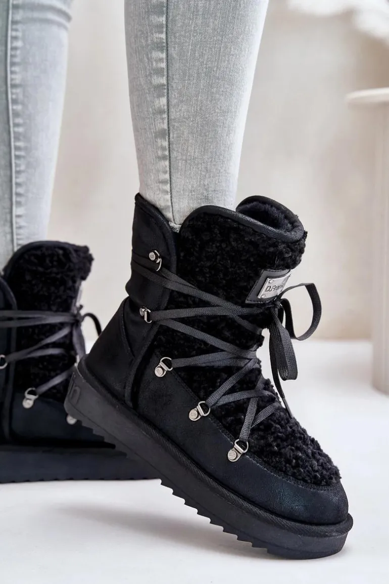 Śniegowce Na Platformie Wegańskie D.Franklin DFSH370004 Czarne