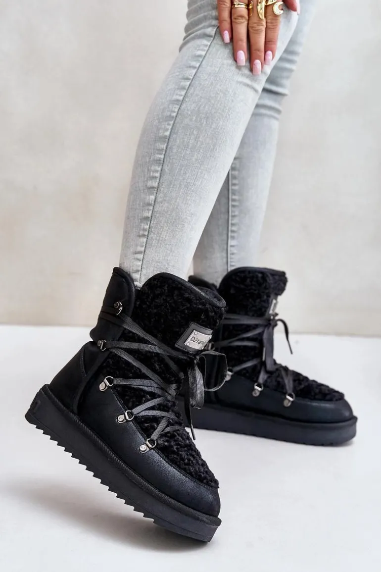 Śniegowce Na Platformie Wegańskie D.Franklin DFSH370004 Czarne