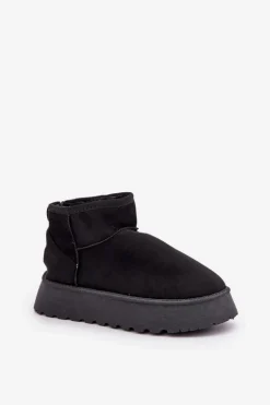 Śniegowce Na Platformie Z Eko Zamszu Czarne Vlivana