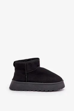 Śniegowce Na Platformie Z Eko Zamszu Czarne Vlivana