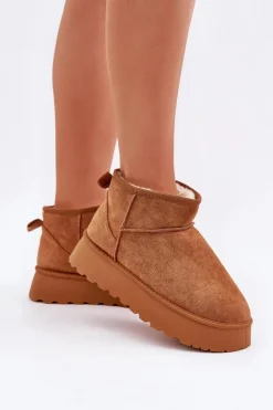 Śniegowce Na Platformie Z Eko Zamszu Camel Vlivana