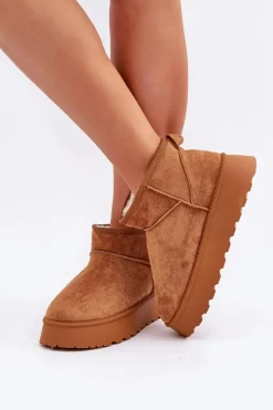 Śniegowce Na Platformie Z Eko Zamszu Camel Vlivana