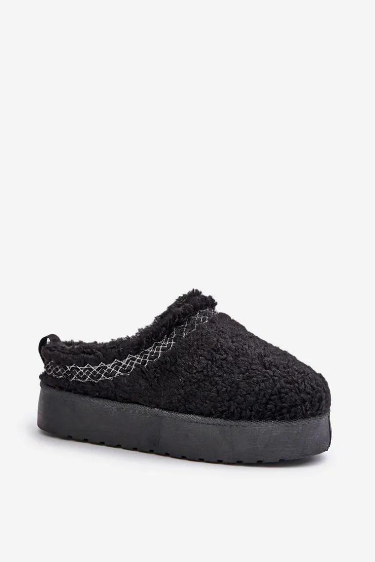 Śniegowce Na Platformie Z Futerkiem Typu Baranek Czarne Mesirra